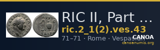 RIC II, Part 1 (second edition) Vespasian 43 — CANOA