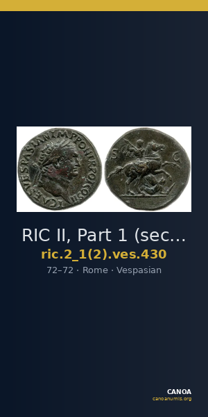 RIC II, Part 1 (second edition) Vespasian 430 — CANOA