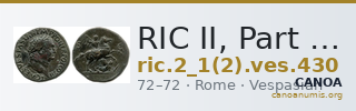 RIC II, Part 1 (second edition) Vespasian 430 — CANOA