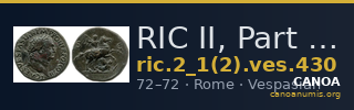 RIC II, Part 1 (second edition) Vespasian 430 — CANOA