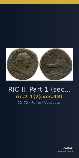 RIC II, Part 1 (second edition) Vespasian 431 — CANOA