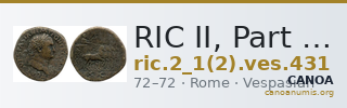 RIC II, Part 1 (second edition) Vespasian 431 — CANOA