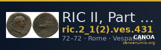 RIC II, Part 1 (second edition) Vespasian 431 — CANOA
