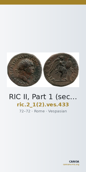 RIC II, Part 1 (second edition) Vespasian 433 — CANOA
