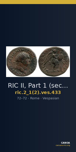 RIC II, Part 1 (second edition) Vespasian 433 — CANOA
