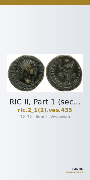 RIC II, Part 1 (second edition) Vespasian 435 — CANOA
