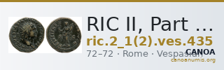RIC II, Part 1 (second edition) Vespasian 435 — CANOA