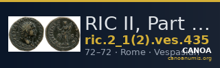 RIC II, Part 1 (second edition) Vespasian 435 — CANOA