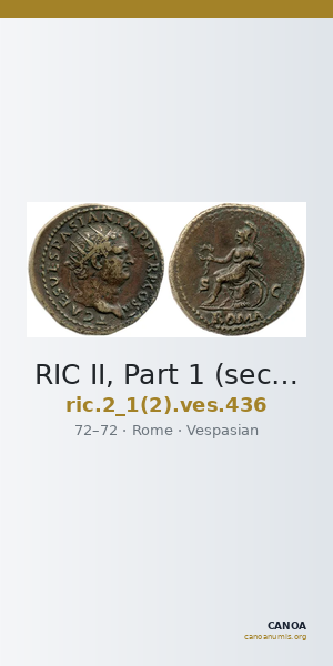 RIC II, Part 1 (second edition) Vespasian 436 — CANOA