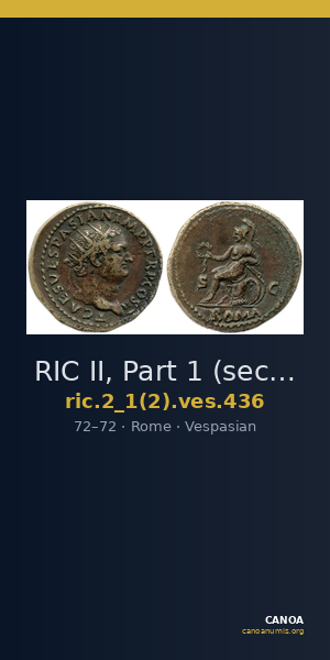 RIC II, Part 1 (second edition) Vespasian 436 — CANOA