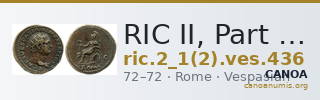 RIC II, Part 1 (second edition) Vespasian 436 — CANOA