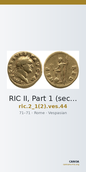 RIC II, Part 1 (second edition) Vespasian 44 — CANOA