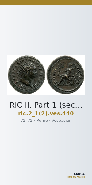 RIC II, Part 1 (second edition) Vespasian 440 — CANOA
