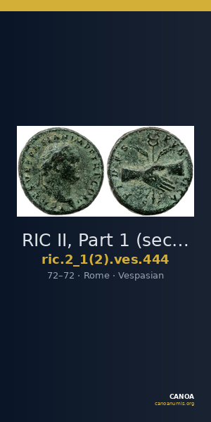 RIC II, Part 1 (second edition) Vespasian 444 — CANOA