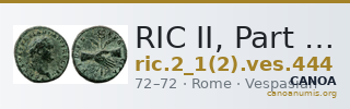 RIC II, Part 1 (second edition) Vespasian 444 — CANOA