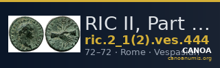 RIC II, Part 1 (second edition) Vespasian 444 — CANOA