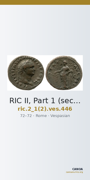 RIC II, Part 1 (second edition) Vespasian 446 — CANOA