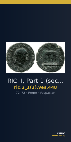 RIC II, Part 1 (second edition) Vespasian 448 — CANOA