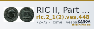 RIC II, Part 1 (second edition) Vespasian 448 — CANOA