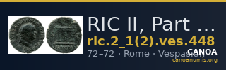 RIC II, Part 1 (second edition) Vespasian 448 — CANOA