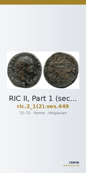 RIC II, Part 1 (second edition) Vespasian 449 — CANOA