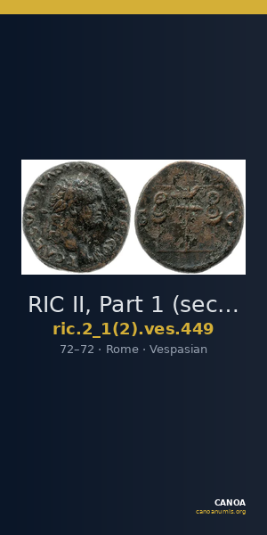 RIC II, Part 1 (second edition) Vespasian 449 — CANOA