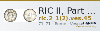 RIC II, Part 1 (second edition) Vespasian 45 — CANOA
