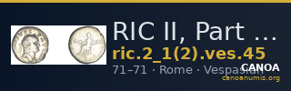 RIC II, Part 1 (second edition) Vespasian 45 — CANOA