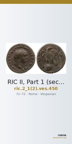 RIC II, Part 1 (second edition) Vespasian 450 — CANOA