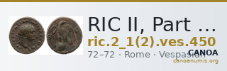 RIC II, Part 1 (second edition) Vespasian 450 — CANOA