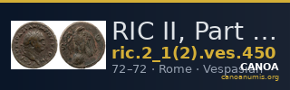 RIC II, Part 1 (second edition) Vespasian 450 — CANOA