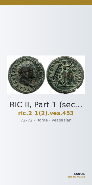 RIC II, Part 1 (second edition) Vespasian 453 — CANOA