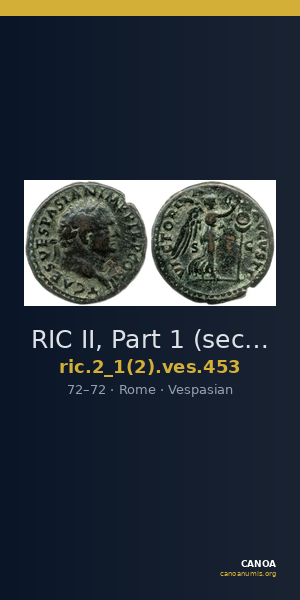 RIC II, Part 1 (second edition) Vespasian 453 — CANOA
