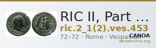 RIC II, Part 1 (second edition) Vespasian 453 — CANOA