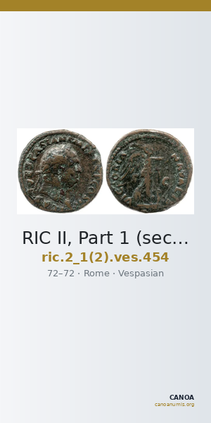 RIC II, Part 1 (second edition) Vespasian 454 — CANOA