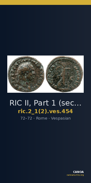 RIC II, Part 1 (second edition) Vespasian 454 — CANOA
