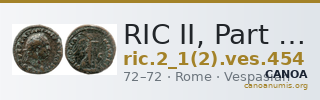 RIC II, Part 1 (second edition) Vespasian 454 — CANOA