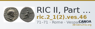 RIC II, Part 1 (second edition) Vespasian 46 — CANOA