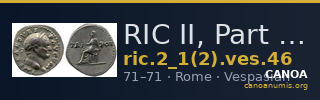 RIC II, Part 1 (second edition) Vespasian 46 — CANOA