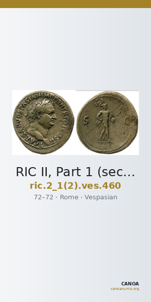 RIC II, Part 1 (second edition) Vespasian 460 — CANOA