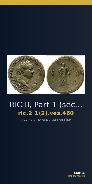 RIC II, Part 1 (second edition) Vespasian 460 — CANOA
