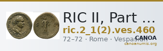 RIC II, Part 1 (second edition) Vespasian 460 — CANOA