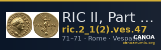 RIC II, Part 1 (second edition) Vespasian 47 — CANOA