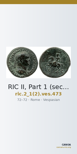 RIC II, Part 1 (second edition) Vespasian 473 — CANOA
