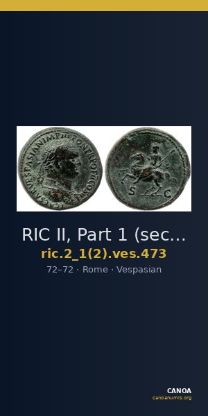 RIC II, Part 1 (second edition) Vespasian 473 — CANOA
