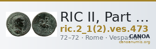 RIC II, Part 1 (second edition) Vespasian 473 — CANOA