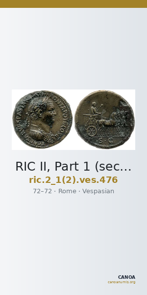 RIC II, Part 1 (second edition) Vespasian 476 — CANOA