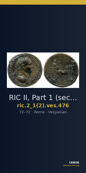 RIC II, Part 1 (second edition) Vespasian 476 — CANOA