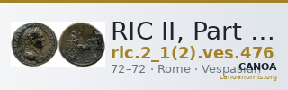 RIC II, Part 1 (second edition) Vespasian 476 — CANOA