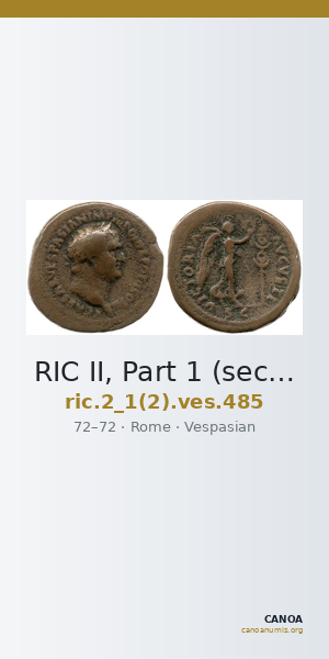 RIC II, Part 1 (second edition) Vespasian 485 — CANOA